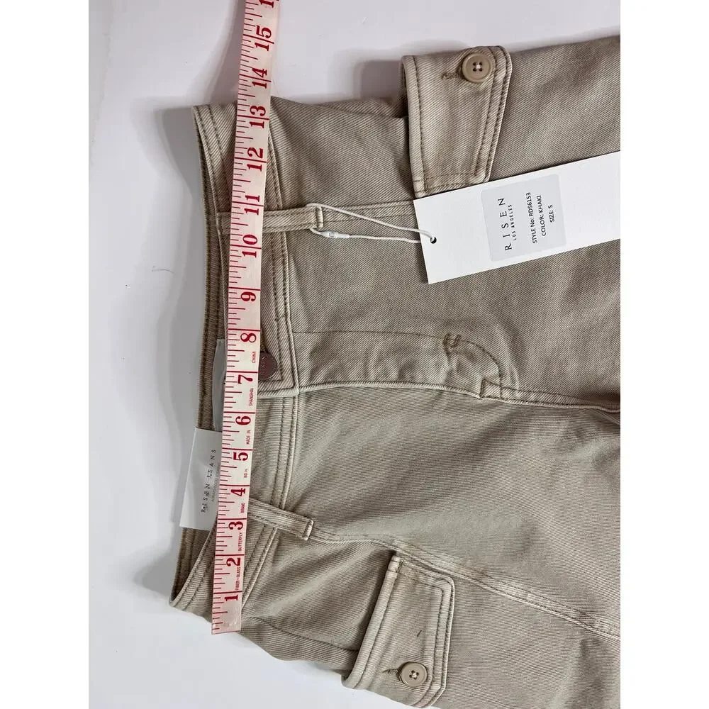 Risen Khaki Cargo Shorts Women’s Size Small NWT High Rise Utility Tan